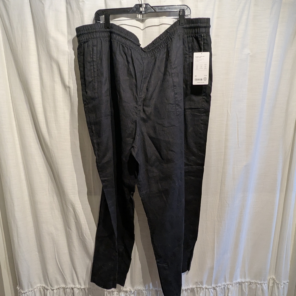 B7 Athleta Linen Wide Leg W/Split Size 3X NWT